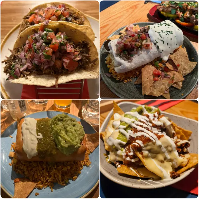 A collage image of Burritos of Acapulco Mexican Restaurant in Dublin.