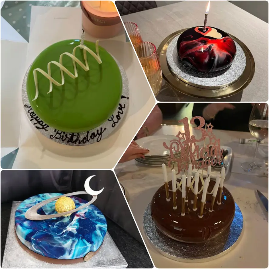 Brightly decorated birthday cakes for kids and adults from Caketopia, featuring strawberries, animal themes, and pastel colors.