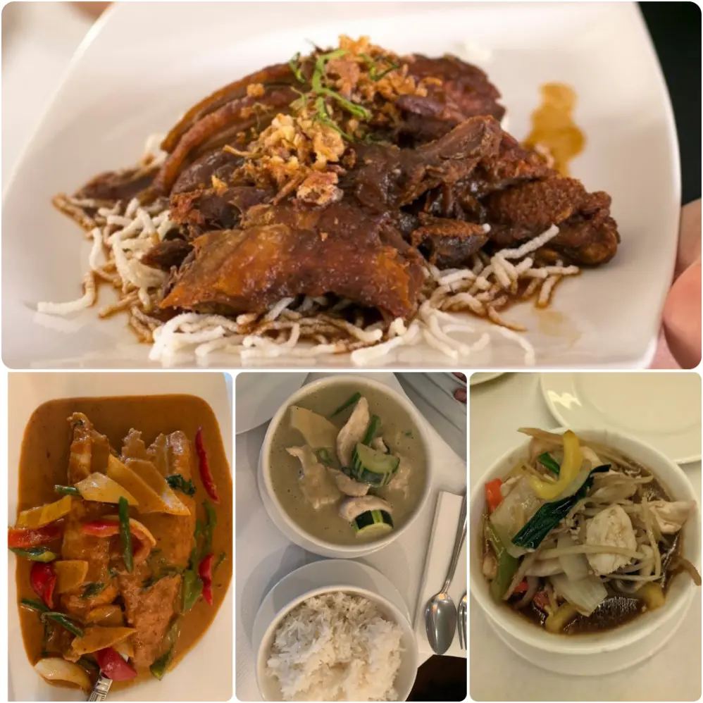 A collage image of tom yam soup, seafood clear soup, and chicken of Chili Club in Dublin.