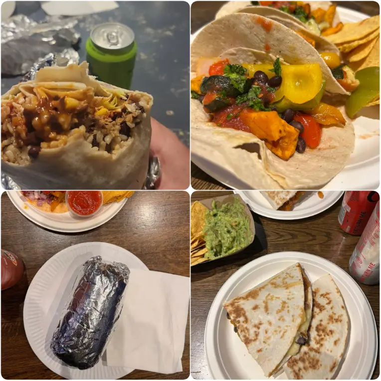 A collage image of Burritos of Mama's Revenge Burrito Hut in Dublin.