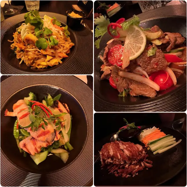 A snap showing Thai noodles, beef sizzling of Siam Thai Restaurant Malahide.