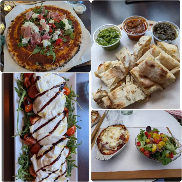 A collage image of Thai food of Thai Basil Restaurant in Dublin.