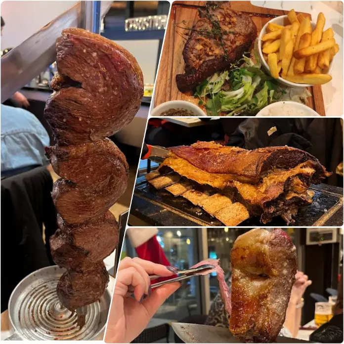 A collage image of Smoky ribs and fries of The Ribs Gaucho BBQ in Dublin.