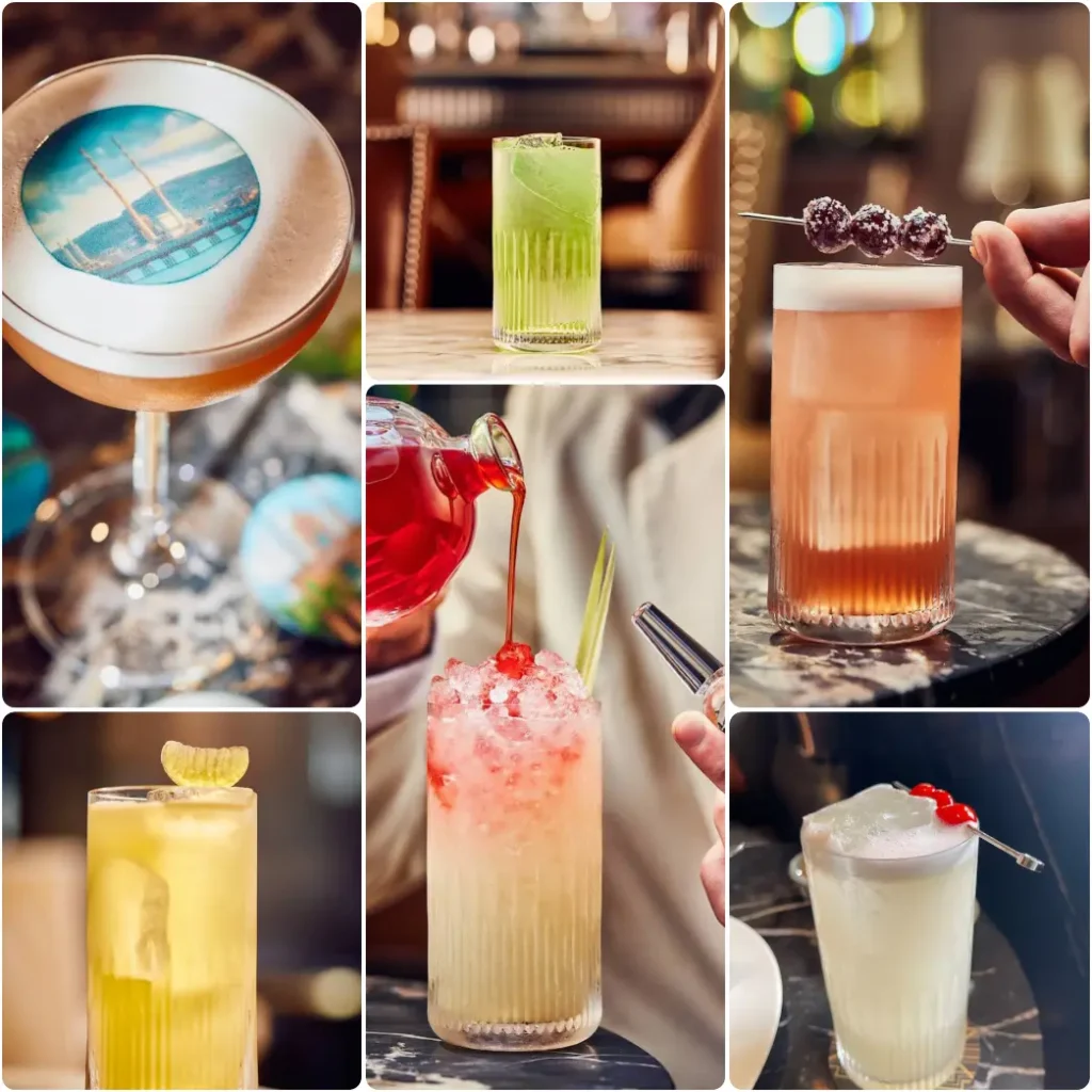 A collage image of different NA mocktails of The Sidecar in Dublin.