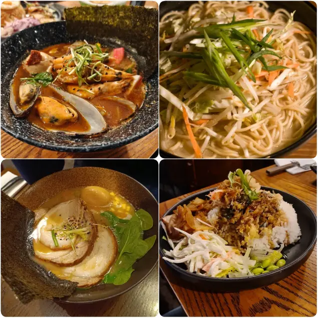 Compile images of Chicken Miso Ramen with spicy sauce of Banyi Japanese Dining in Dublin.