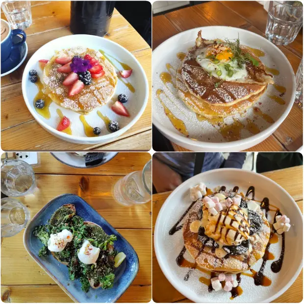 One Society's best brunch items in Dublin, includes Maple pancakes and toasts.