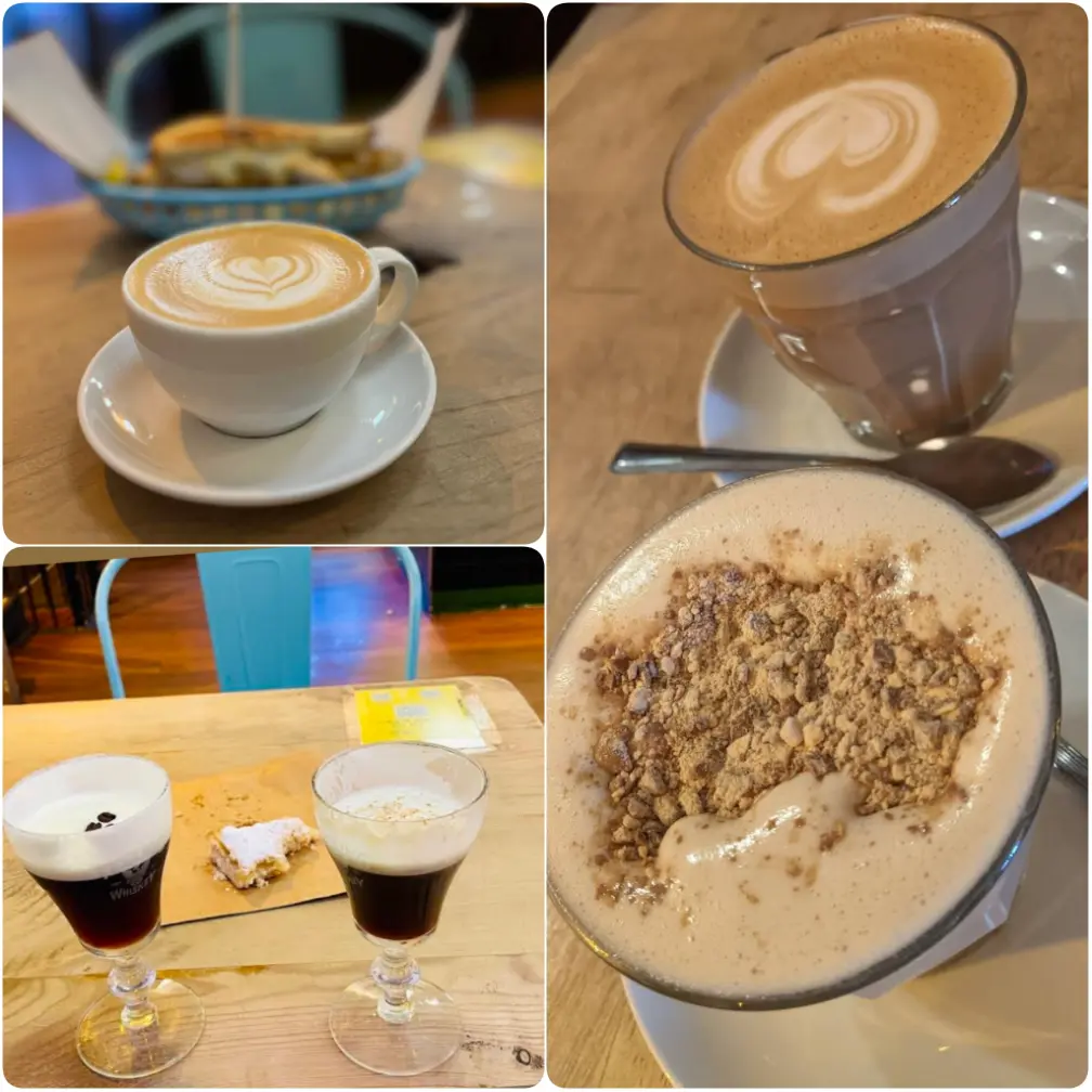 A compile image of Irish coffee and espresso of Vice Coffee Inc.