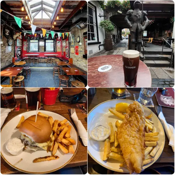 Best Irish Guinness stout and fish and chips of The Brazen Head in Dublin