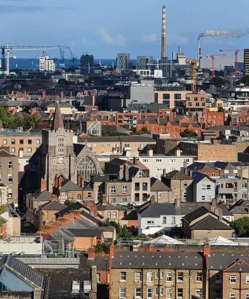 Dublin City showing residential and industrial areas