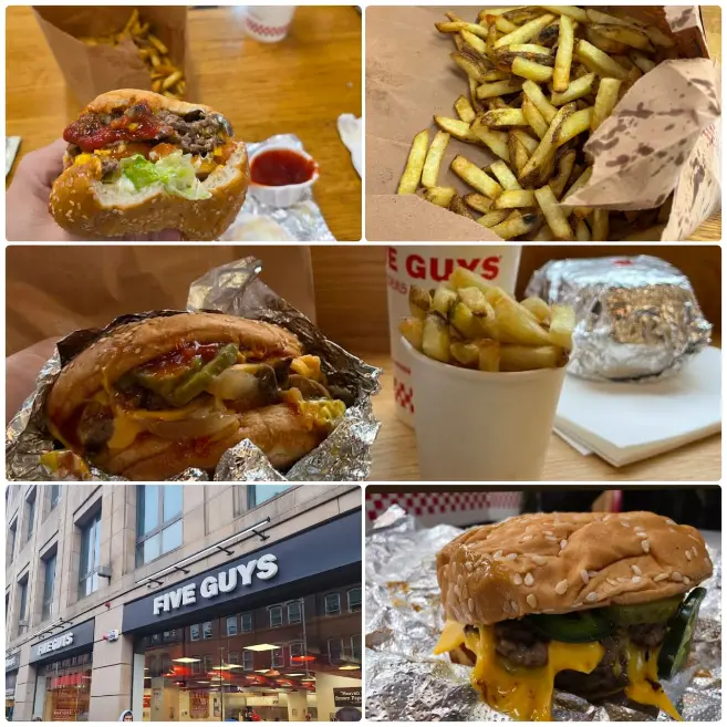 Burgers and fries of Five Guys Dublin George's Street