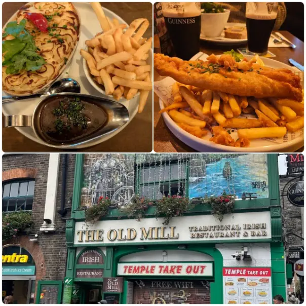 Fish and chips of Old Mill Restaurant Dublin