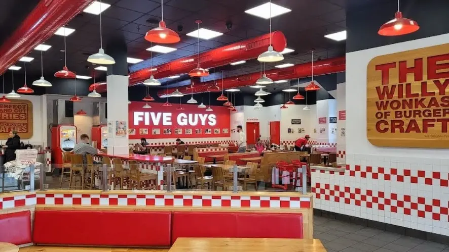 Inside view of a Five Guys Dublin